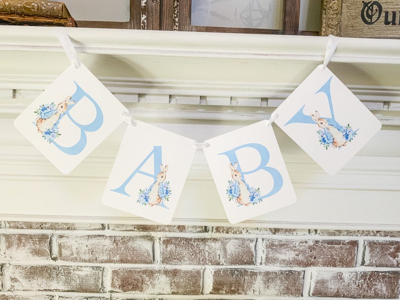 Peter Rabbit Baby Boy Shower Banner Garland Sign-peter Rabbit Birthday ...