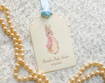 Flopsy Peter Rabbit Baby Shower Favors-Peter Rabbit tag-Personalized gift tagss-set of 12