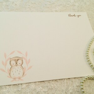 Thank You Notes- Note Cards -Baby Shower Thank You Cards-Owl Note Sets-Set of 10