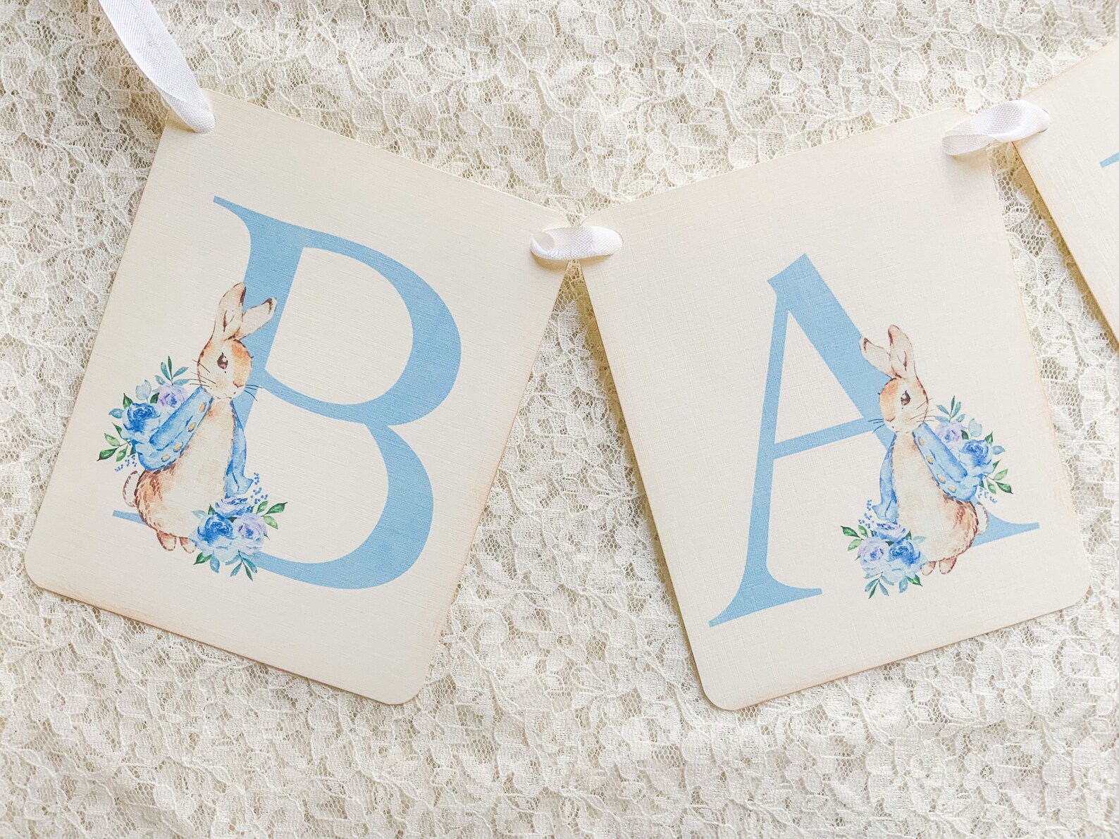 Peter Rabbit Baby Boy Shower Banner Garland Sign-peter Rabbit Birthday ...