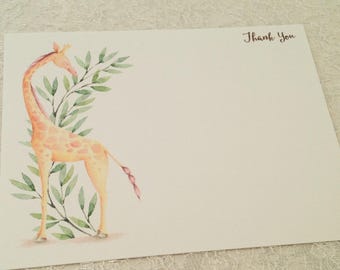 Giraffe Thank You Notes Stationery Note Cards-Set of 10