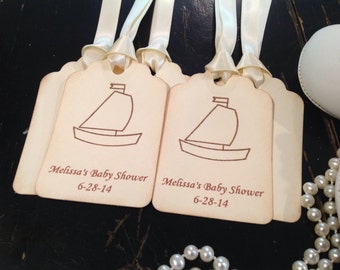 Sailboat Favor Tags Baby Shower Favor Tags-Gender Neutral Tags-set of 12