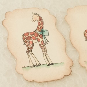 Giraffe Baby Shower Stickers-Envelope Seals-Children&#39;s Stickers-Zoo animal favors stickers-Set of 12