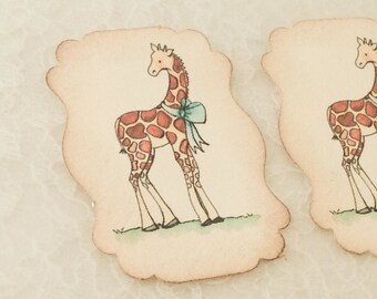 Giraffe Baby Shower Stickers-Envelope Seals-Children's Stickers-Zoo animal favors stickers-Set of 12