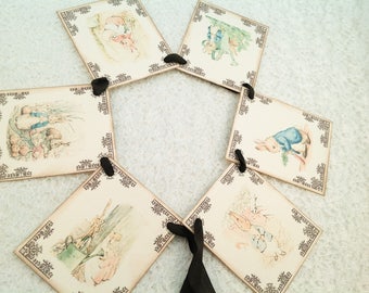 Peter Rabbit  Banner-Peter Rabbit Book Banner-Beatrix Potter Nursery Rhymes Images and Decorations