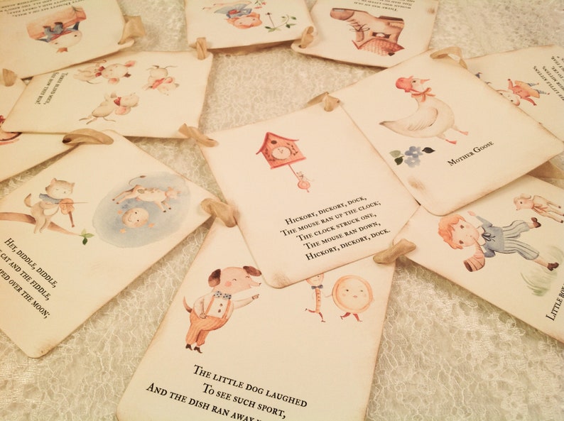 Nursery Rhyme Banner-Humpty Dumpty Storybook Banner-Mother Goose-Baby Shower Decorations image 1