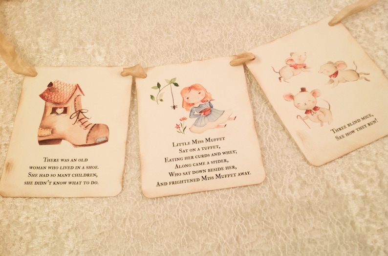 Nursery Rhyme Banner-Humpty Dumpty Storybook Banner-Mother Goose-Baby Shower Decorations image 4