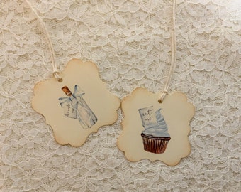 Eat Me Tags - Drink Me Tags - Alice in Wonderland Tags-Onederland gift tags-Wonderland Wedding Tags-Set of 12