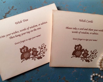 Wish tree instruction card-Owl Baby Shower Instruction Sign