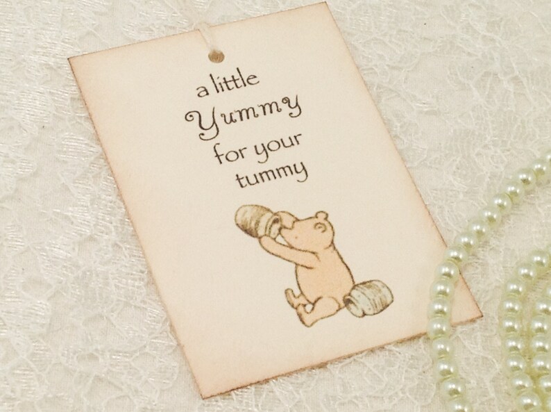 Pooh Honey Pot Tags A Little Yummy For Your Tummy Pooh Wedding Etsy