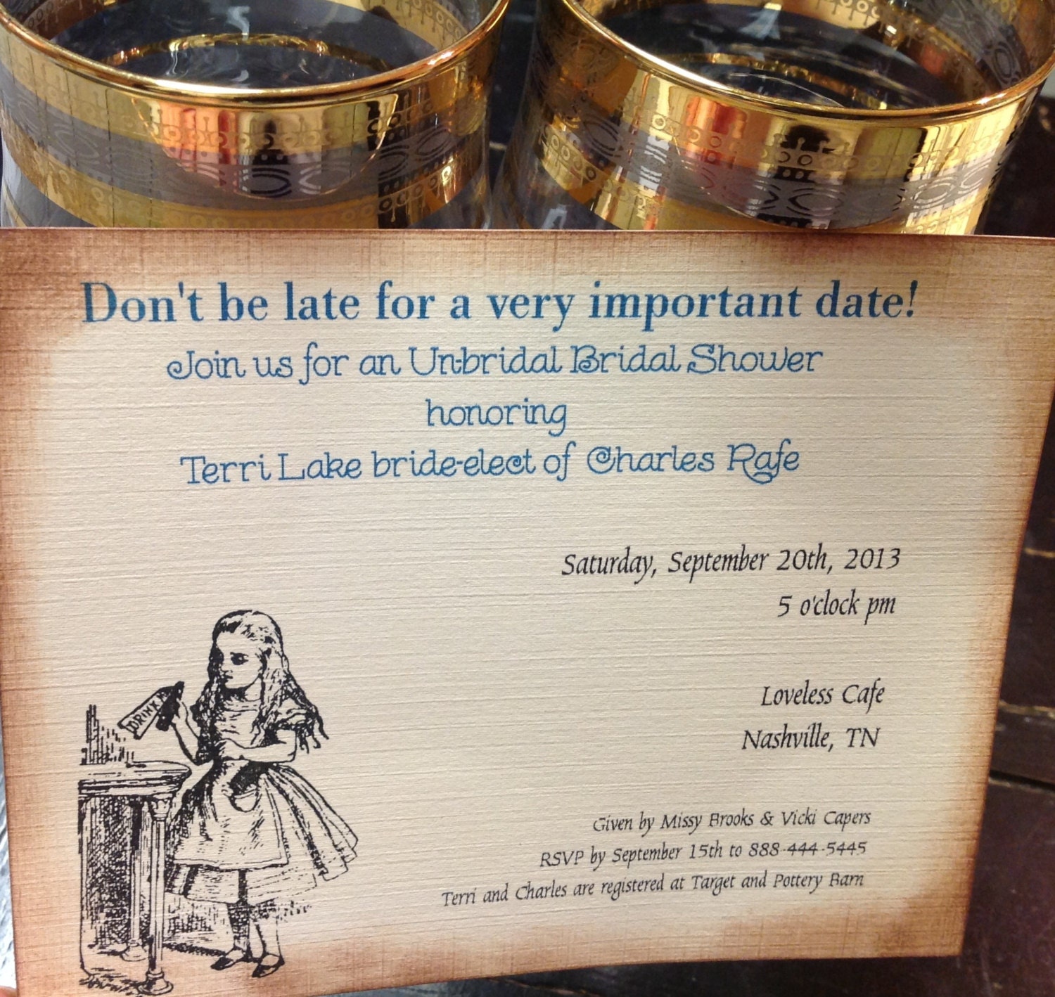 Alice in wonderland Bridal Shower InvitationWedding shower Etsy