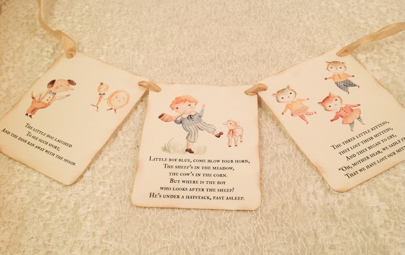 Nursery Rhyme Banner-Humpty Dumpty Storybook Banner-Mother Goose-Baby Shower Decorations image 3