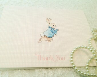 Thank you Note Cards-Peter Rabbit Thank You Notes Cards-Baby Shower Note Cards-Blank Cards-Set of 10