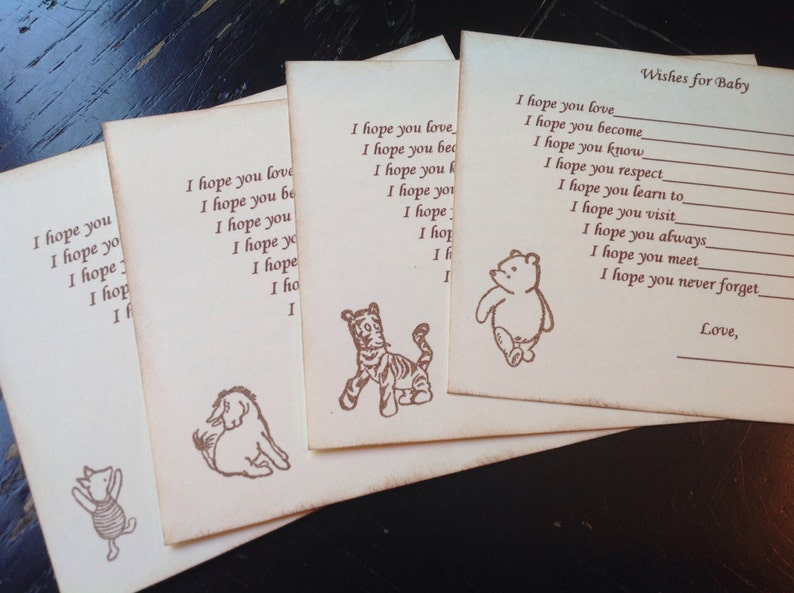 Classic Pooh Wish Cards Winnie The Pooh Tigger Tigger Etsy
