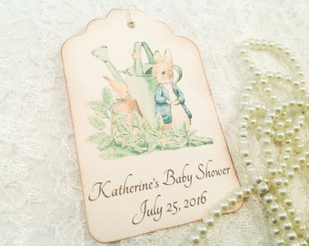 Peter Rabbit Personalized Baby Shower Thank You Favor and Gift Tag-Beatrix Potter Peter Rabbit Birthday Favor Tags-Set of 12