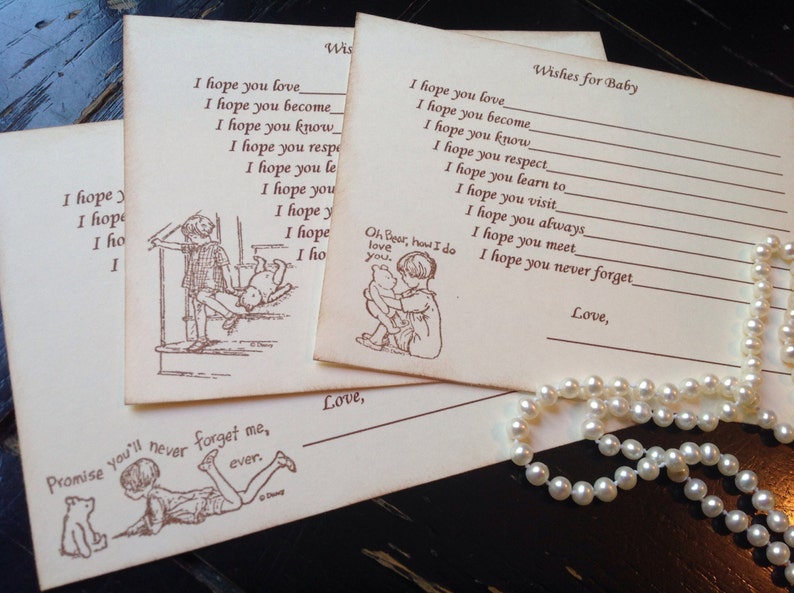 Classic Pooh Wish Cards Winnie The Pooh Christopher Robin Etsy