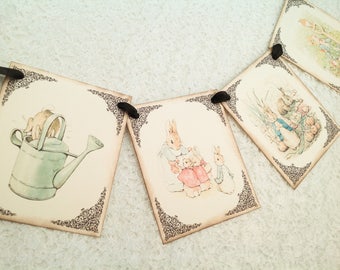 Peter Rabbit Banner-Peter Rabbit Baby Shower Decorations-Beatrix Potter Images-Peter Rabbit Sign