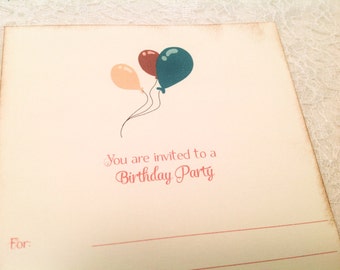 Birthday Party Balloon Invitations for Boys or Girls-DIY Birthday Party Invitations
