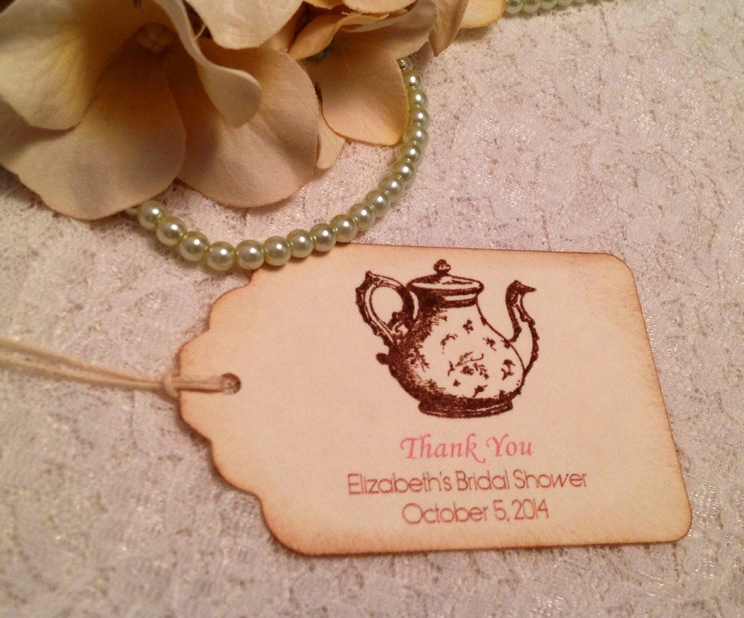 Teapot Thank You Tagsteapot Gift Shower Tags and Favorselegant Paper