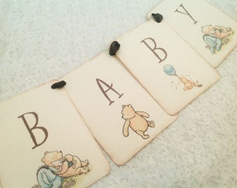 Winnie the Pooh Baby Shower Birthday Banner-Pooh Banner Garland Bunting