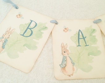 Peter Rabbit Banner-Boy Baby Shower Banner-Birthday Banner for Boys