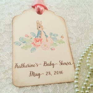 Peter Rabbit Thank You Favor Tags-Baby Shower Tags-Personalized gift tags-Watercolor tag-set of 12