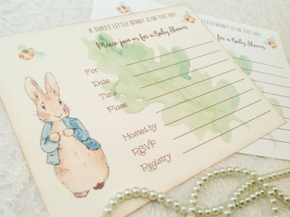 Peter Rabbit Invitation Peter Rabbit Baby Shower Fill In Etsy