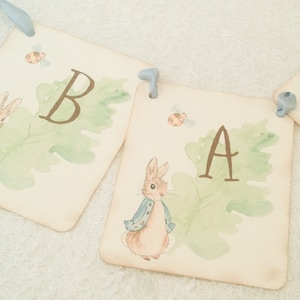 Peter Rabbit Baby Shower Banner Garland Sign-Peter Rabbit Birthday Party Sign Banners for Boys or Girls image 1