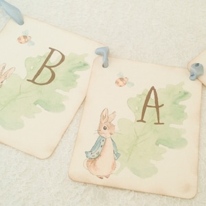 Peter Rabbit Baby Shower Banner Garland Sign-Peter Rabbit Birthday Party Sign Banners for Boys or Girls