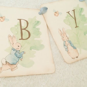 Peter Rabbit Baby Shower Banner Garland Sign-Peter Rabbit Birthday Party Sign Banners for Boys or Girls image 4