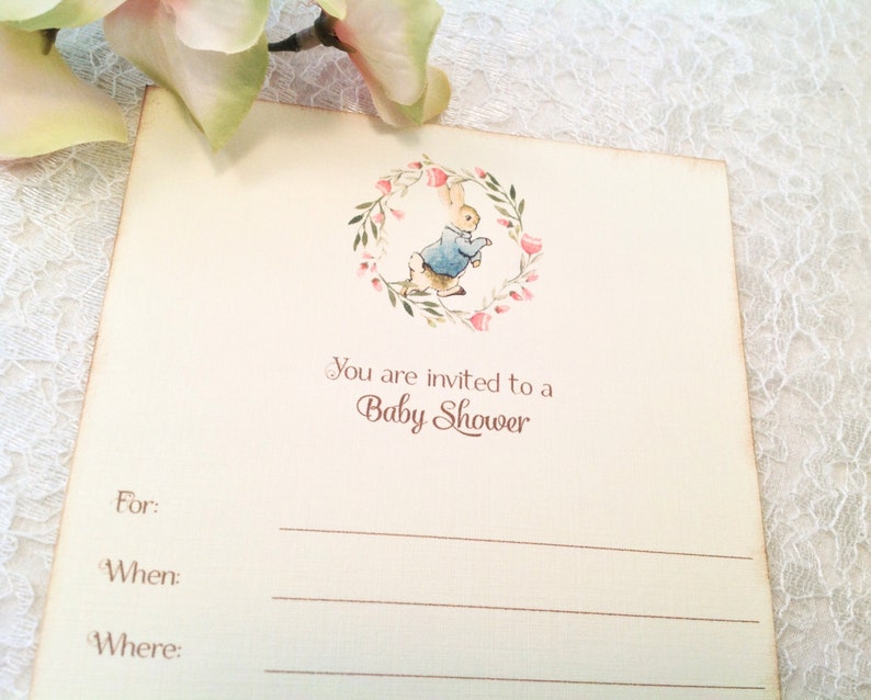 Fill In Blank Peter Rabbit Baby Shower Invitations Girl Baby Etsy Fill In Blank Peter Rabbit Baby Shower Invitations Girl Baby Etsy