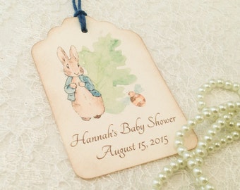 Peter Rabbit Favor Tags, Peter Rabbit personalized thank you tags, Peter Rabbit Birthday Party Favors-Set of 12