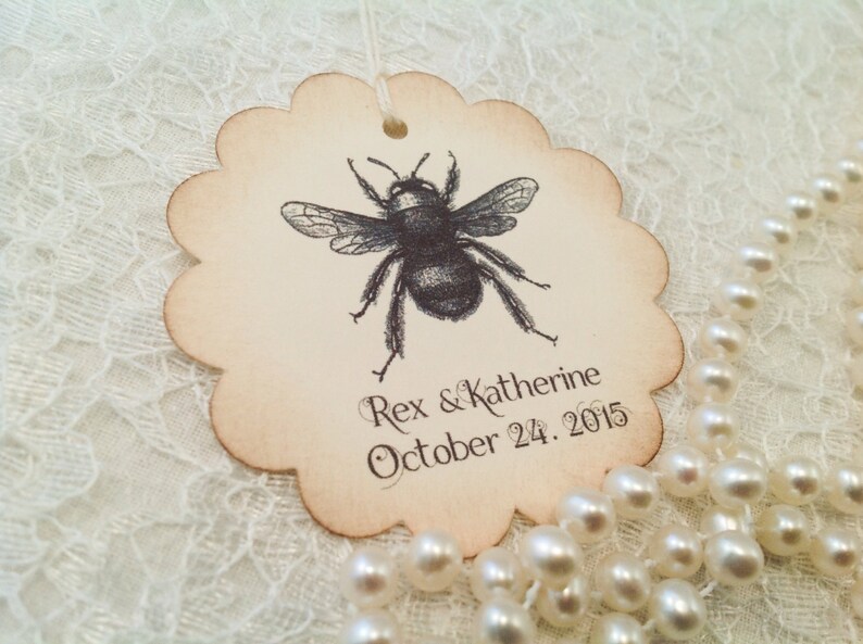 Wedding Thank You Favors Tags-Beehive Thank You Tags-Baby Shower Favor Tags-Set of 12 image 1