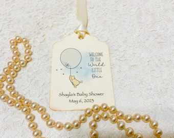 Pooh Baby Shower Tags-Classic Pooh Baby Shower Tags-Baby Sprinkle Tags-Set of 12