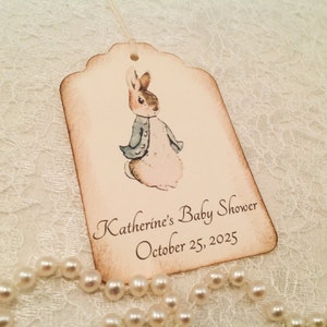Peter Rabbit Thank You Favor Tags-Personalized Birthday and Baby Shower Favor Wish Tags-Set of 12