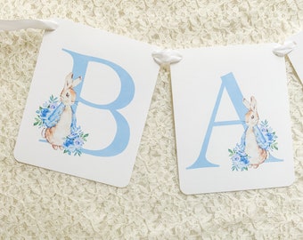 Peter Rabbit Baby Boy Shower Banner Garland Sign-Peter Rabbit Birthday Party Sign Banners for Boys