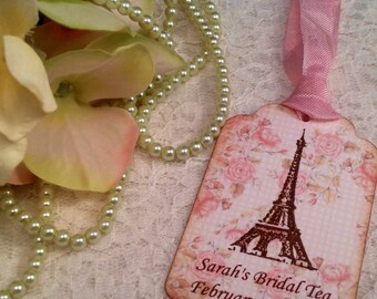 Paris Theme Wedding Shower Favor Tag- Destination wedding- set of 12