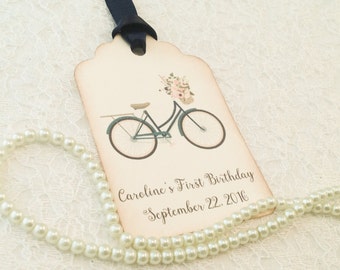 Bicycle Thank You Favor Tags-Bike Birthday Gift Tags-Bicycle Wedding Favor Wish Tags-Set of 12