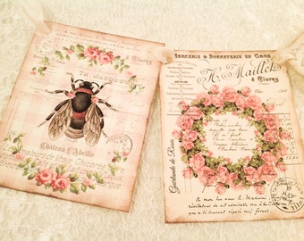 French Style Bee Banner-Bumblebee garland decor-Shabby Bee Banner-Perfume bottle-French style decorations