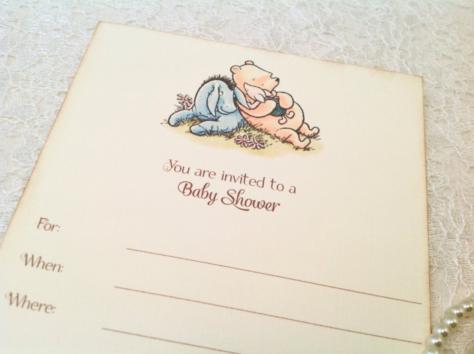 Fill in Blank Baby Shower Invitationsclassic Pooh Baby Shower Etsy