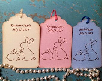 Bunny Rabbit Personalized Thank You Favor Tags-Rabbit Gift Tags-Set of 12