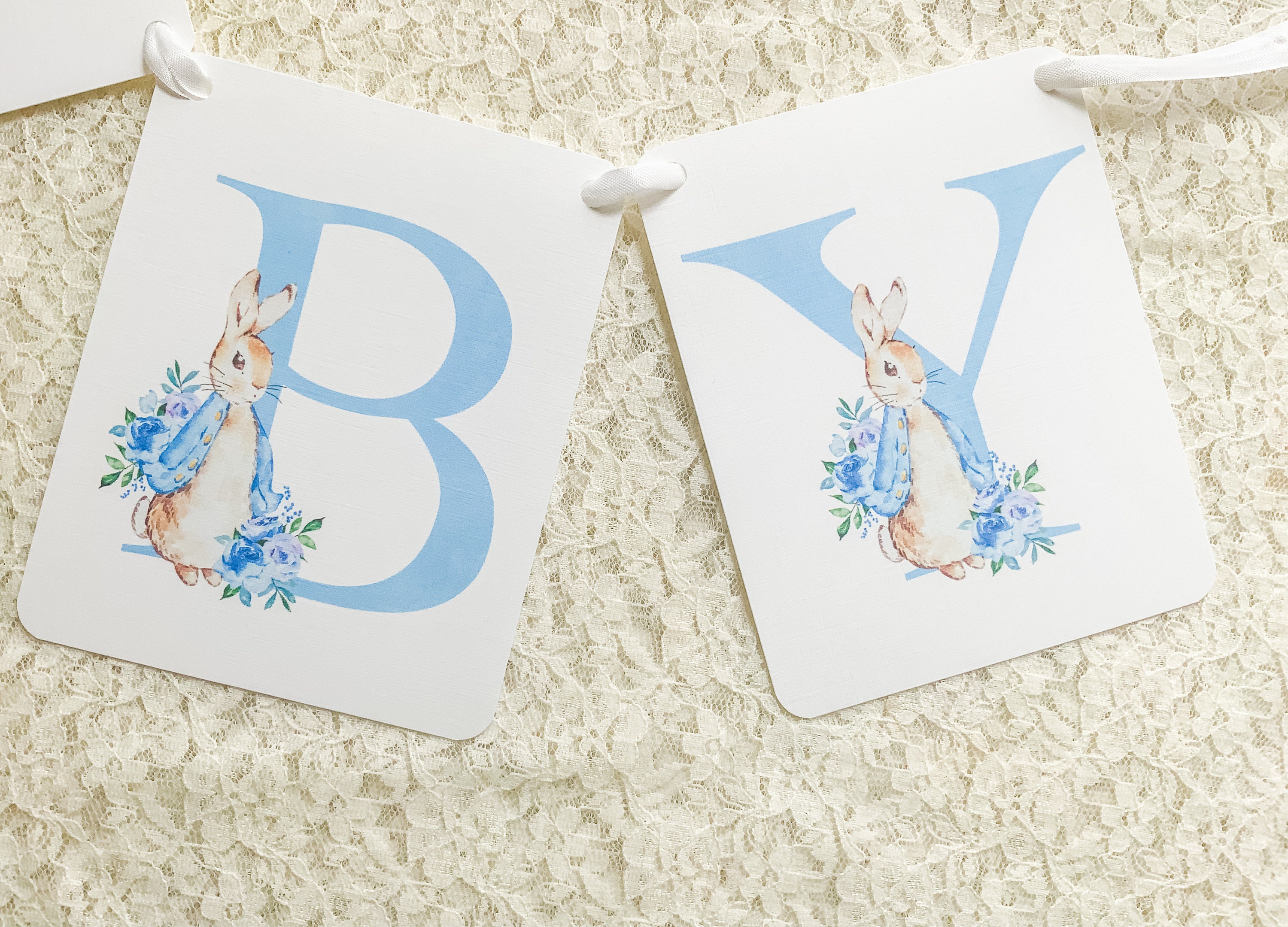 Peter Rabbit Baby Boy Shower Banner Garland Sign-peter Rabbit Birthday ...