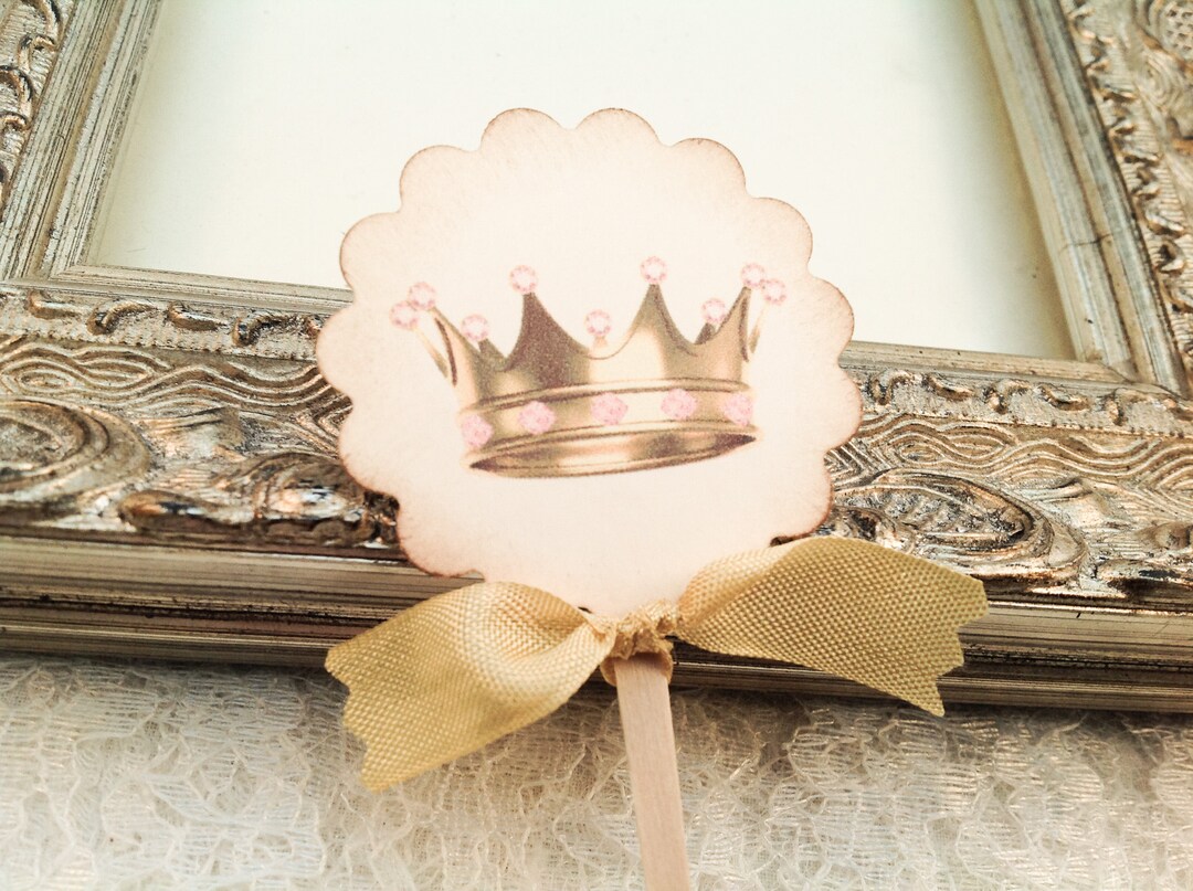 Gold Crown Cupcake Topperprincess Ballet Tutu Cute Cupcake Pickscrown