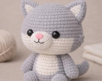 Patrón de amigurumi de lobo pequeño realista a crochet, tutorial de peluche de lobo realista, PDF de animal de peluche para hacer tú mismo, patrón de crochet de animal del bosque