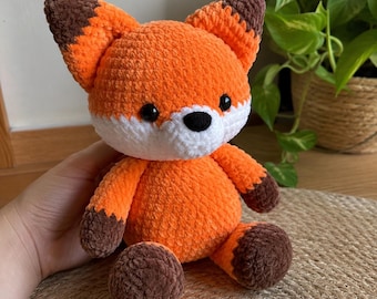 Wzór na szydełkowego lisa w formacie PDF – pluszowy lisek amigurumi, słodka szydełkowa zabawka, wzór na pluszowego zwierzaka dla początkujących