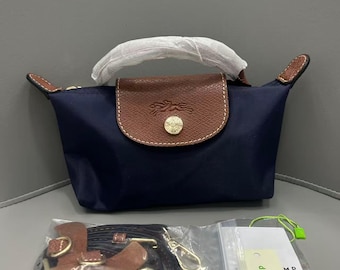 Longchamp Navy Blue Mini Crossbody Bag (with Adjustable Shoulder Strap) — Compact and portable, the perfect gift for her.