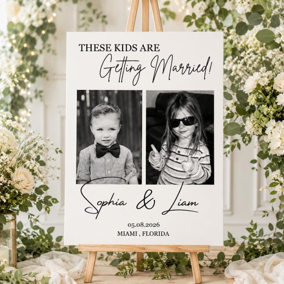 These Kids Are Getting Married, Wedding Welcome Sign Template (Editable Canva)