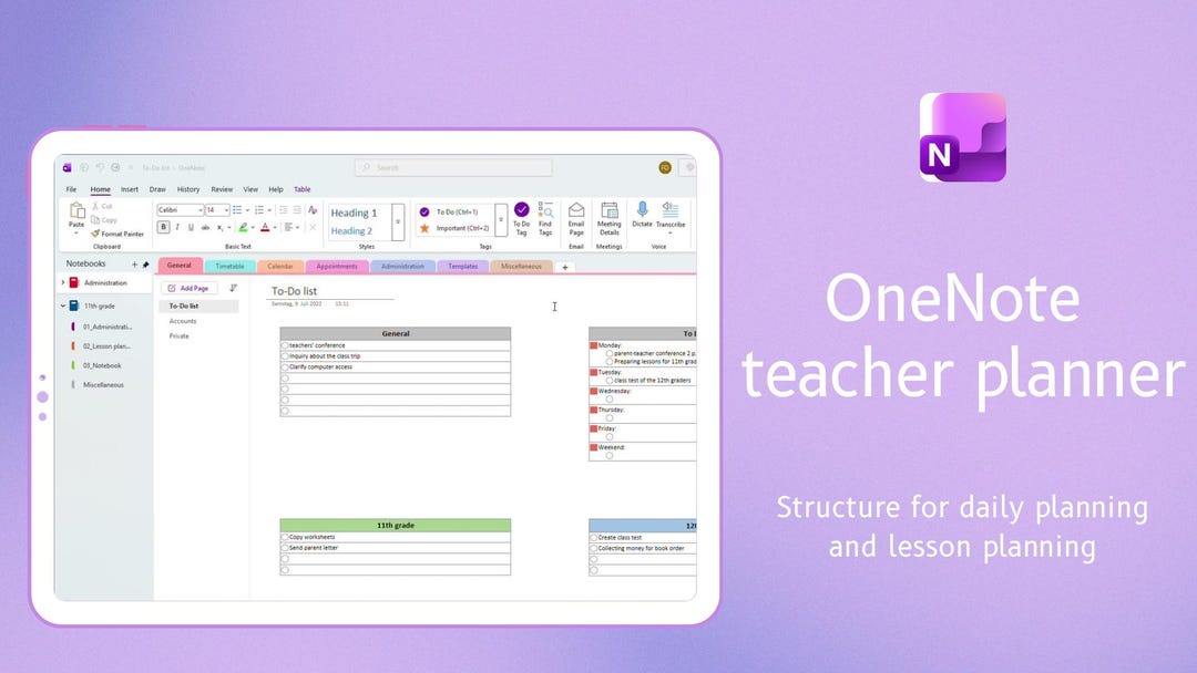 Teacher Planner Onenote | Digital Teacher Planner | Lesson Planner ...