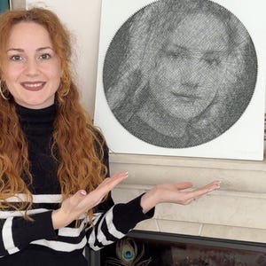 String Art Kit – Personalized Photo to Portrait – 50x50cm Board, App Guided