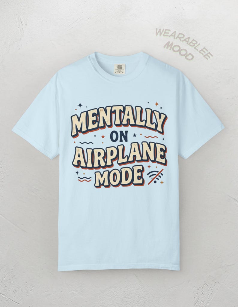 Mentally On Airplane Mode Retro Graphic Tee – Sarcastic Vacation Shirt image 11